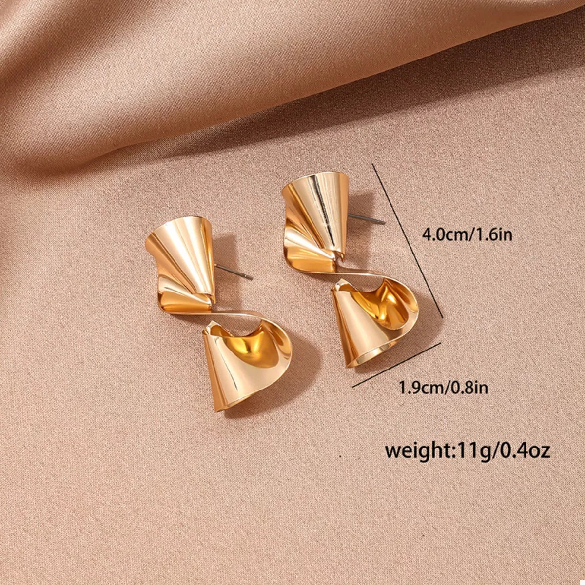 18K Gold-Plated Twist Earrings - alternate earring view