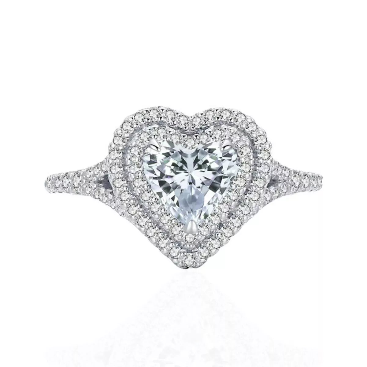 1 Carat Moissanite Heart-Shaped Ring - alternate ring view