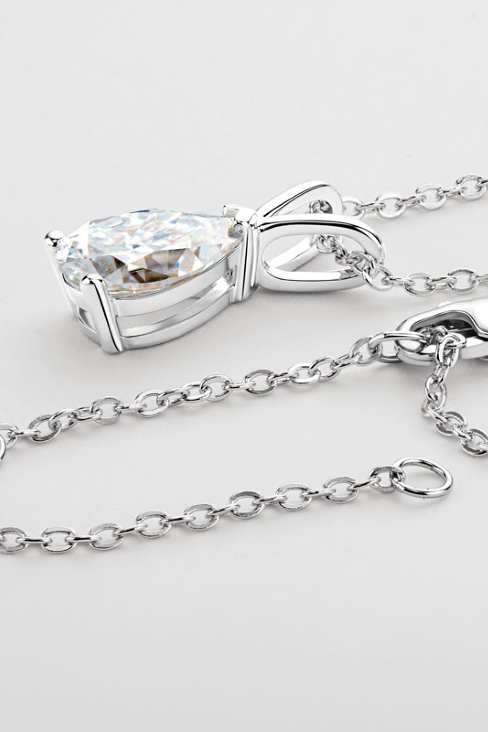 1.5 Carat Moissanite Pendant Sterling Silver Necklace - alternate necklace view