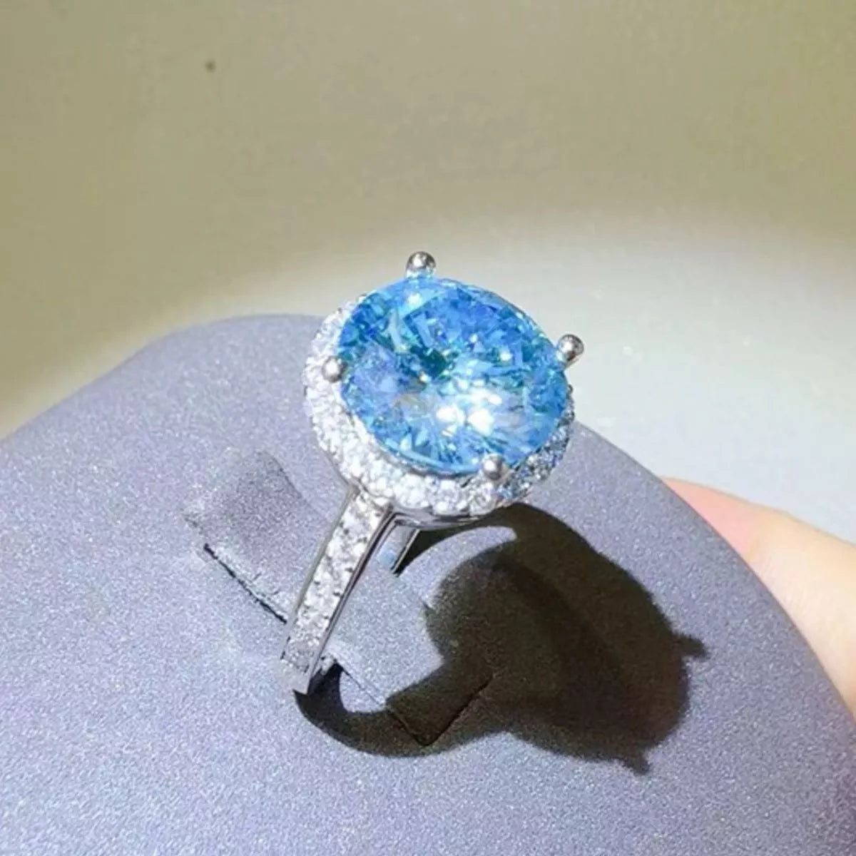 1 Carat Sterling Silver Moissanite Ring - alternate ring view