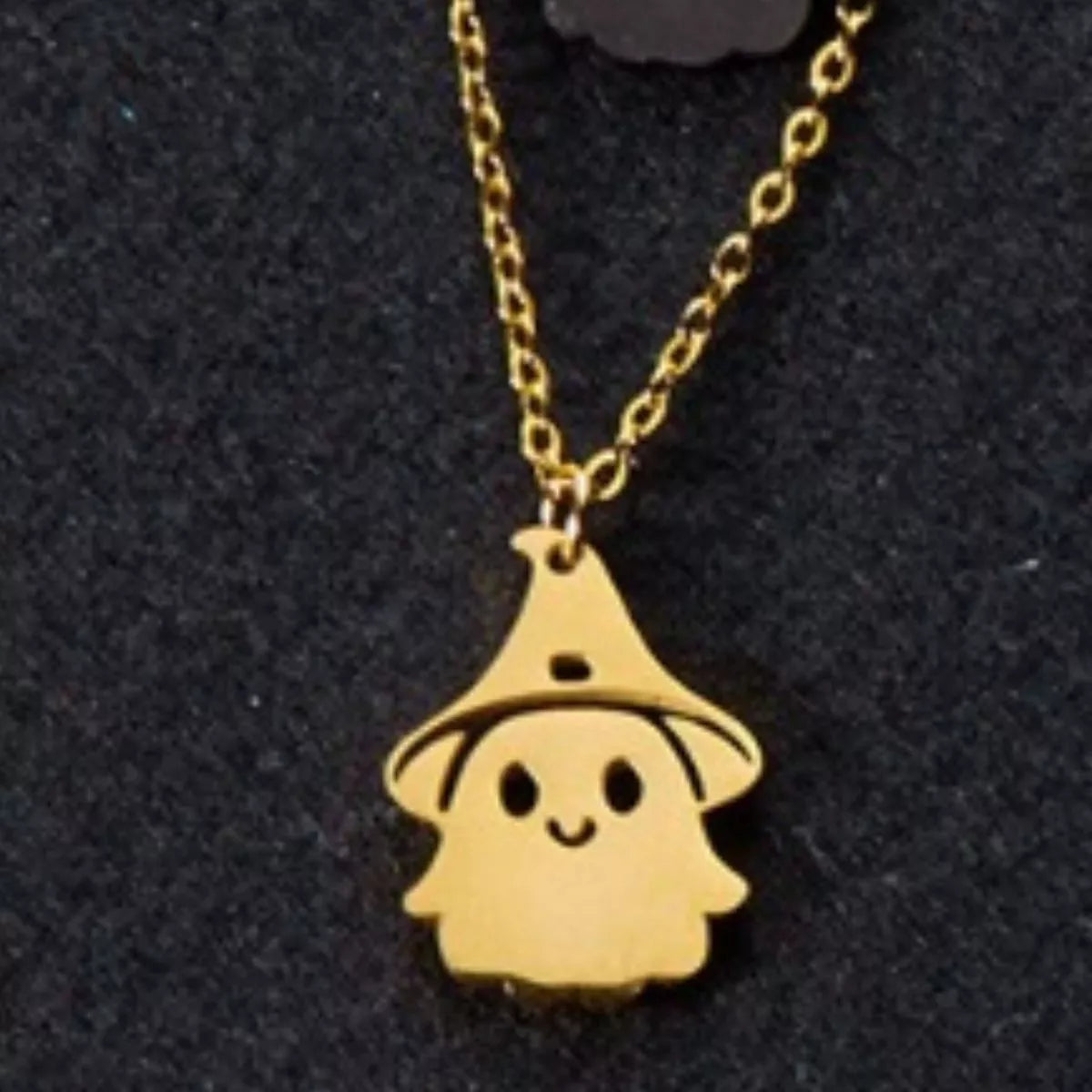 Halloween Ghost Pendant Necklace - alternate necklace view