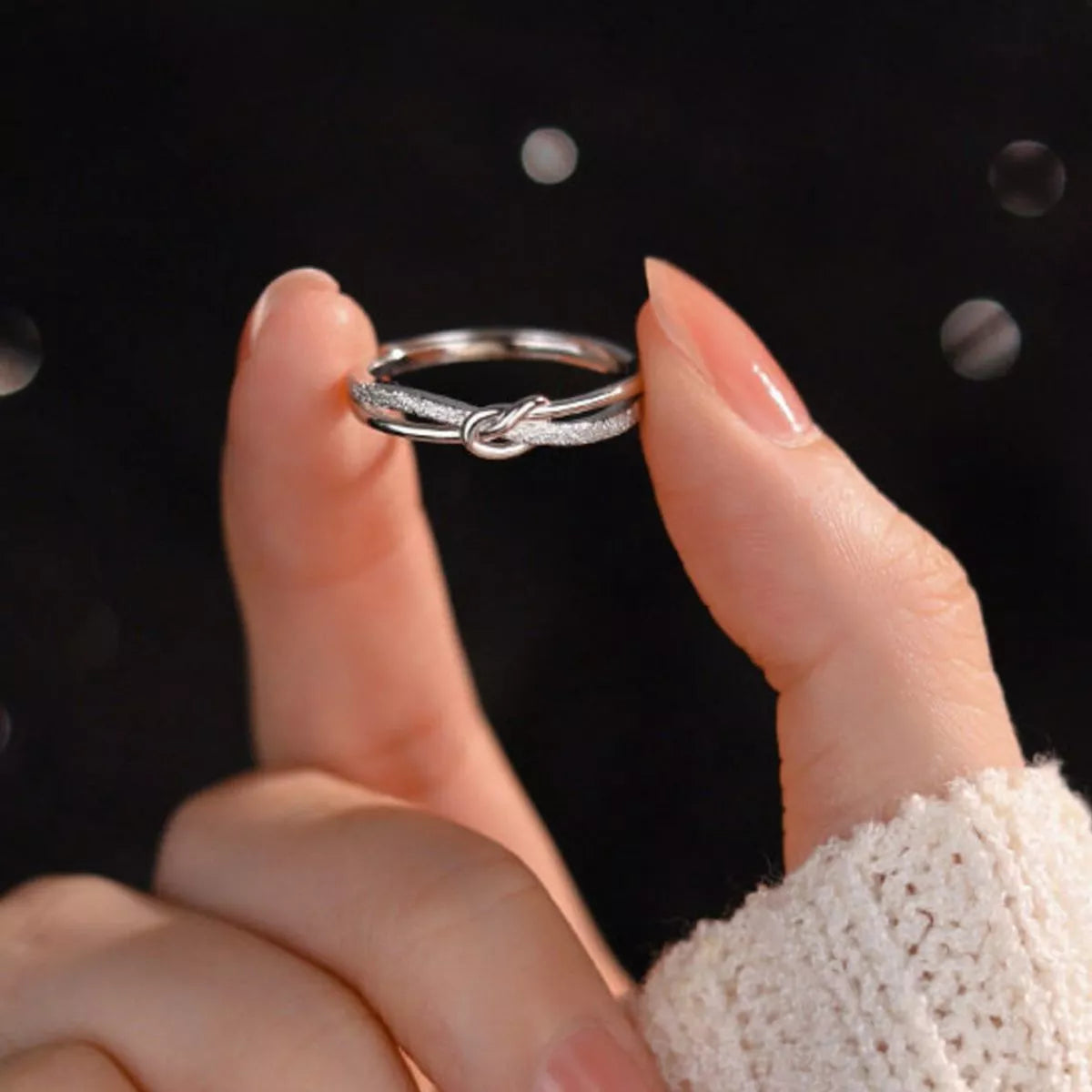 Sterling Silver Knot Ring - alternate ring view