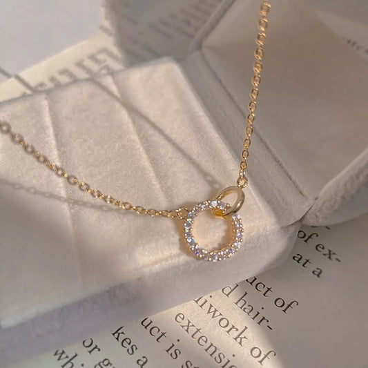 Sterling Silver Zircon Pendant Necklace - alternate necklace view