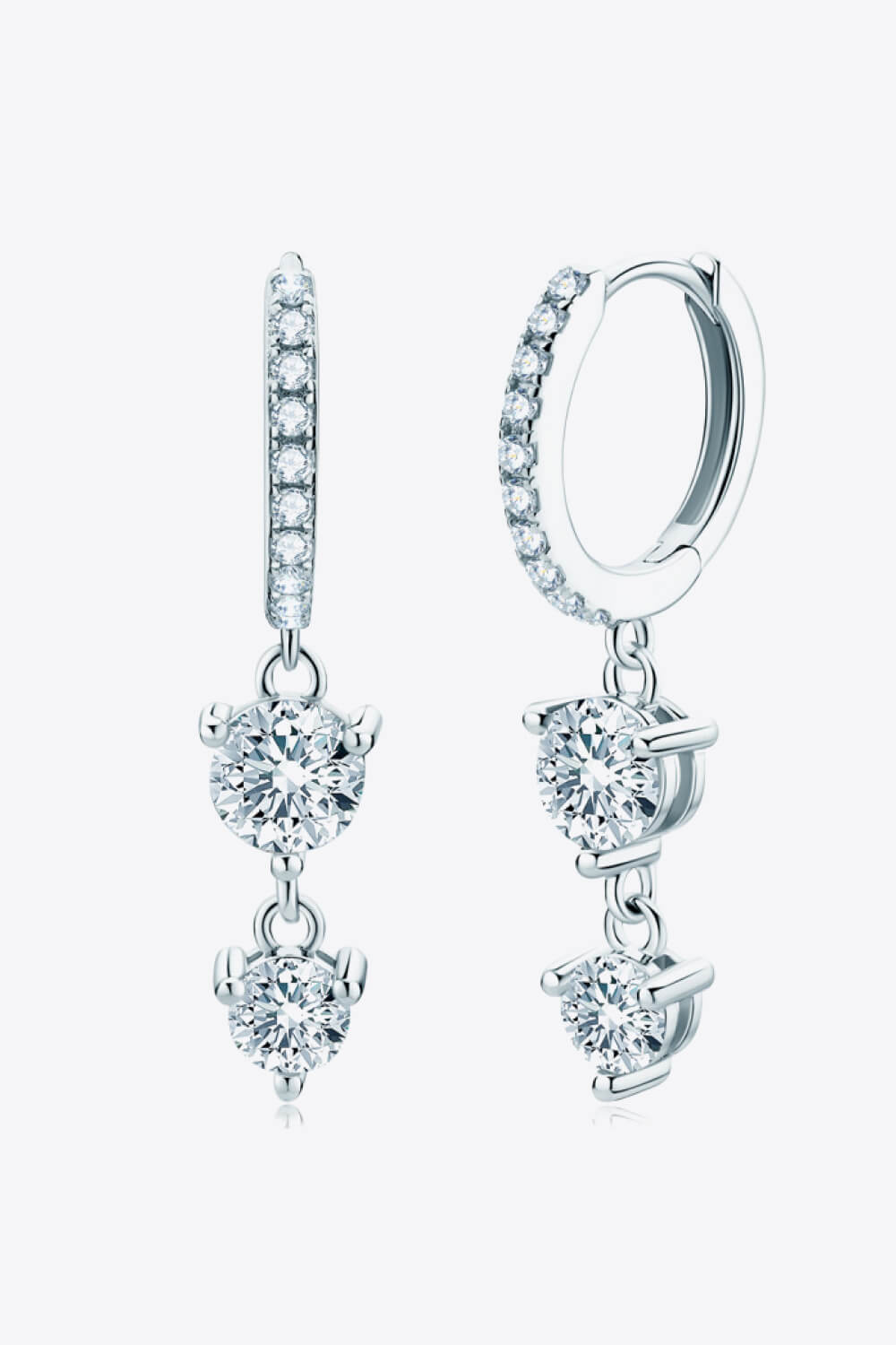 Adored Be The One Moissanite Drop Earrings - alternate earring view
