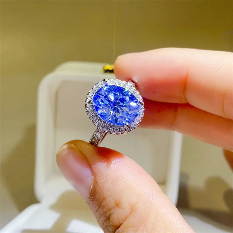 5 Carat Moissanite Sterling Silver Ring in Silver - women's ring
