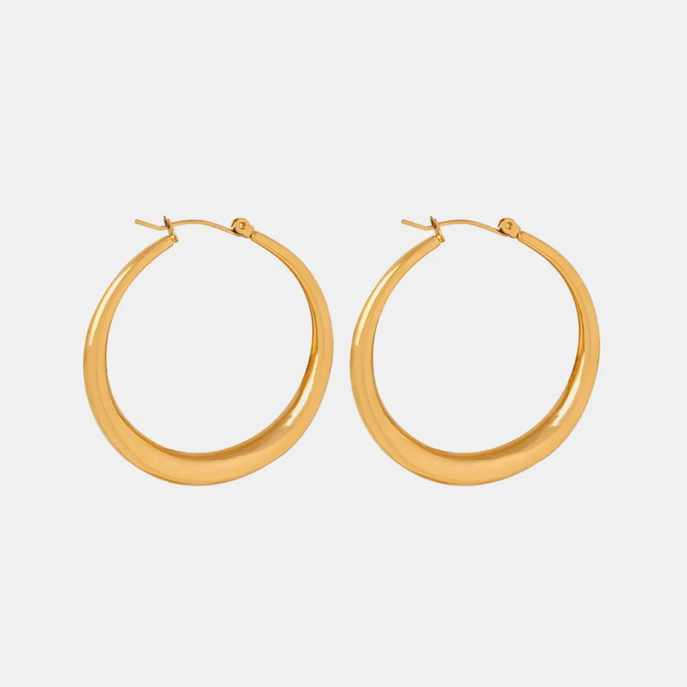 18K Gold-Plated Hoop Earrings - alternate earring view