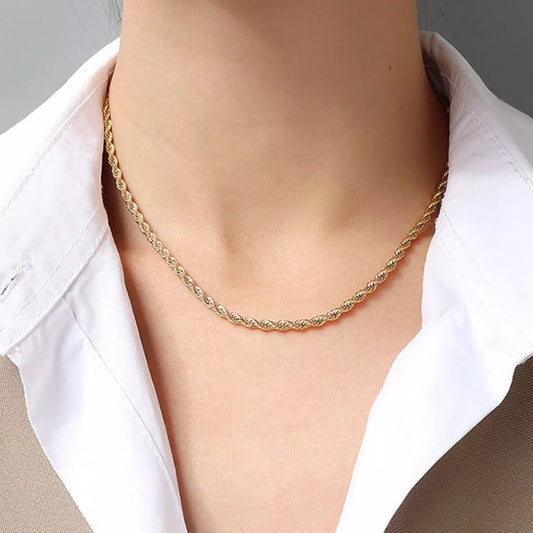 Titanium Steel Chain Necklace in Gold - women's chain necklace
