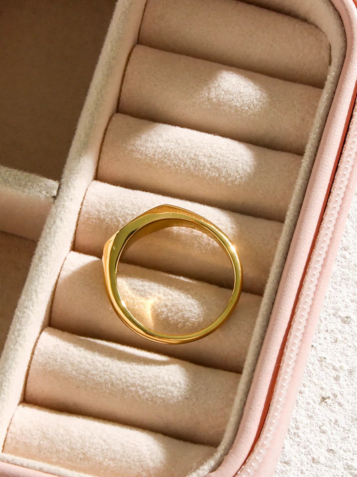 18K Gold-Plated 333 Number Signet Ring - alternate ring view