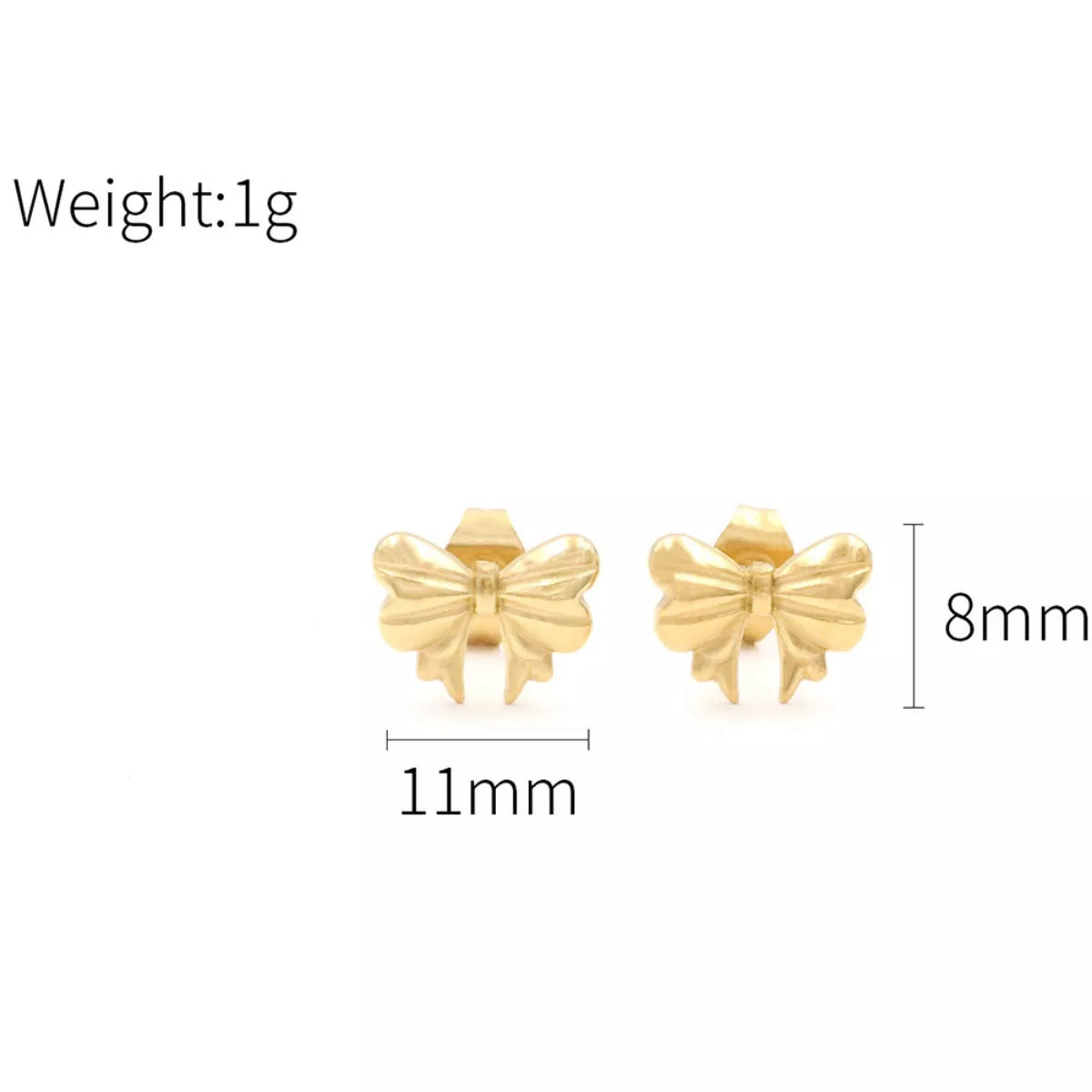 18K Gold-Plated Bow Earrings - alternate earring view