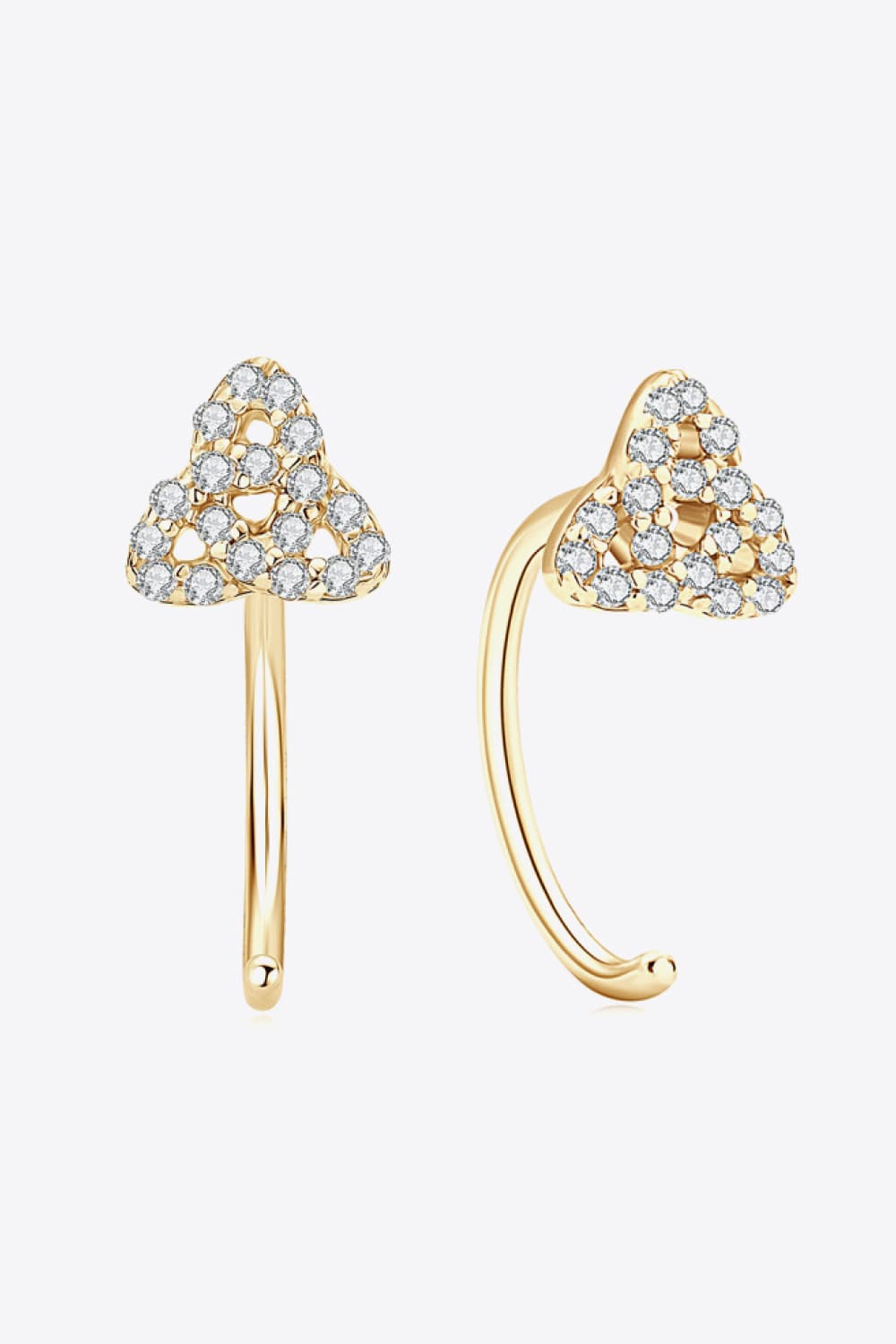 Moissanite Sterling Silver Earrings in Gold - women's earrings