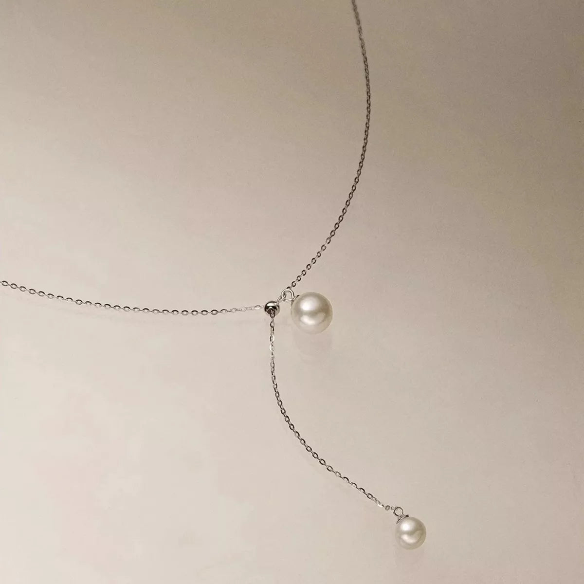 Pearl Pendant Y Necklace - alternate necklace view