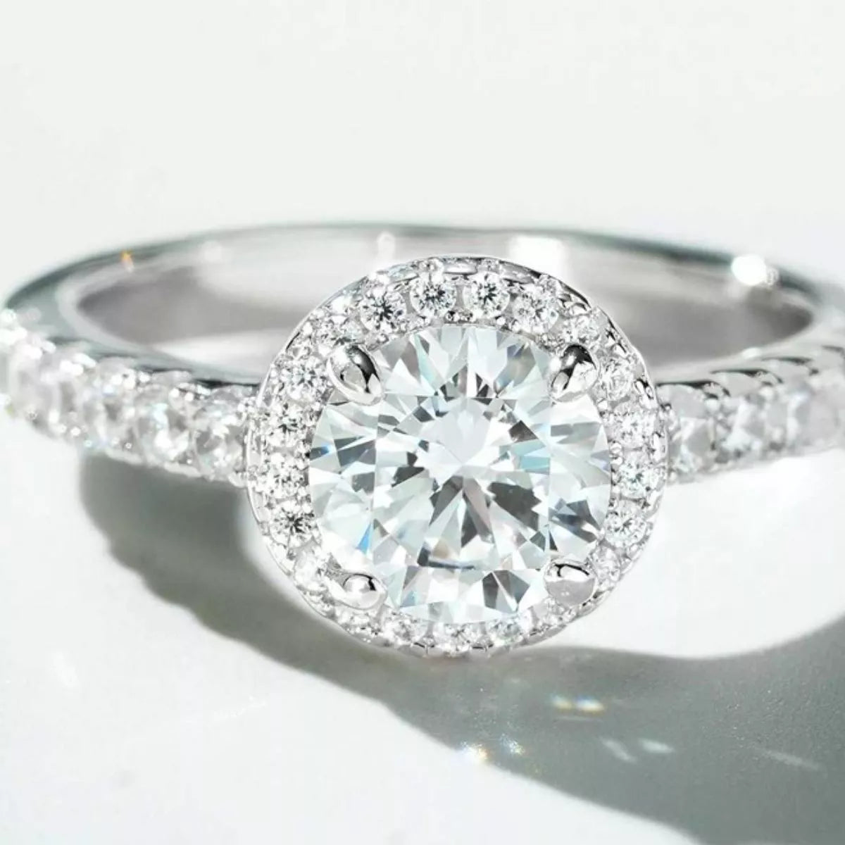 1 Carat Sterling Silver Moissanite Ring in Silver - women's ring