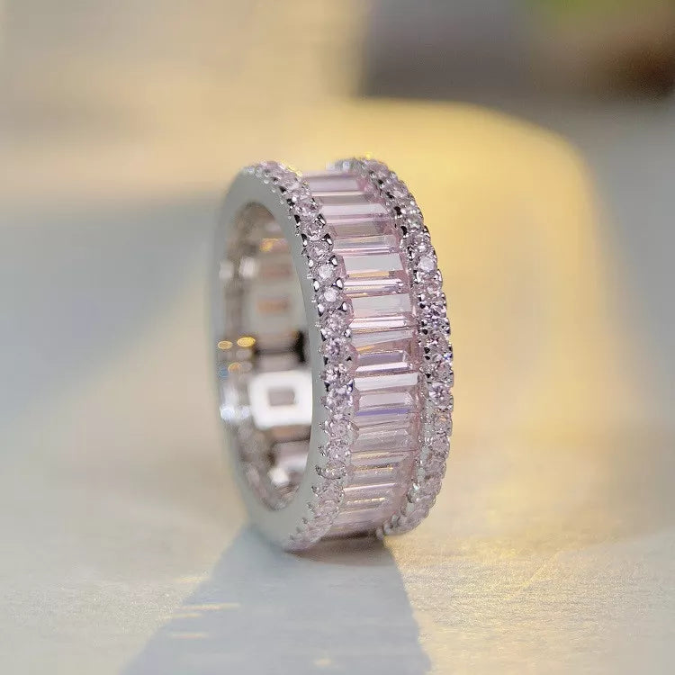 Sterling Silver Zircon Ring in Blush Pink - women's ring