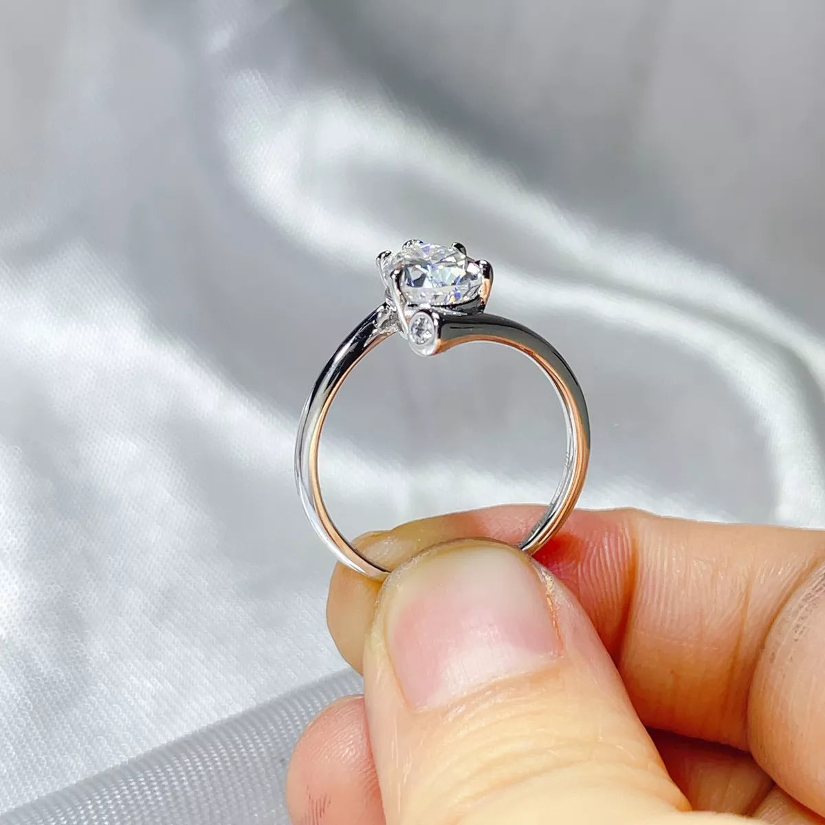 2 Carat Sterling Silver Moissanite Ring in Silver - women's ring