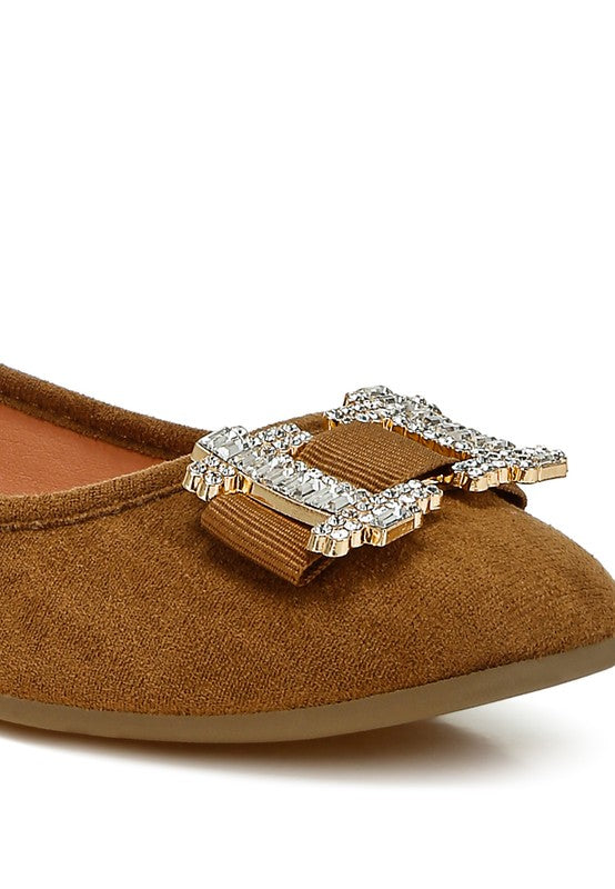 Rhinestone Buckle Ballerinas