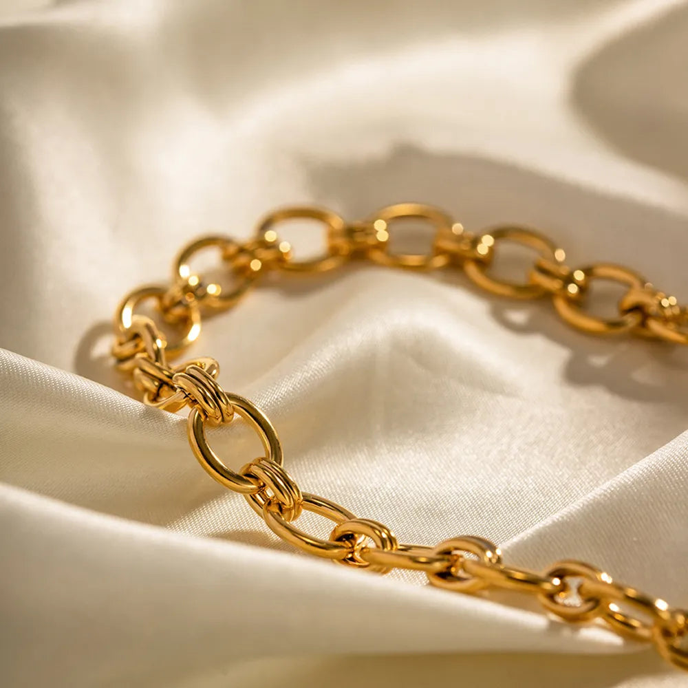 18K Gold-Plated Stainless Steel Necklace - alternate necklace view