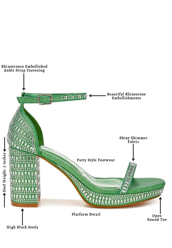 Rhinestones Ankle Strap Sandals