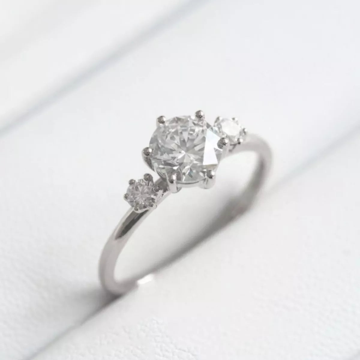 Sterling Silver Moissanite Ring - alternate ring view