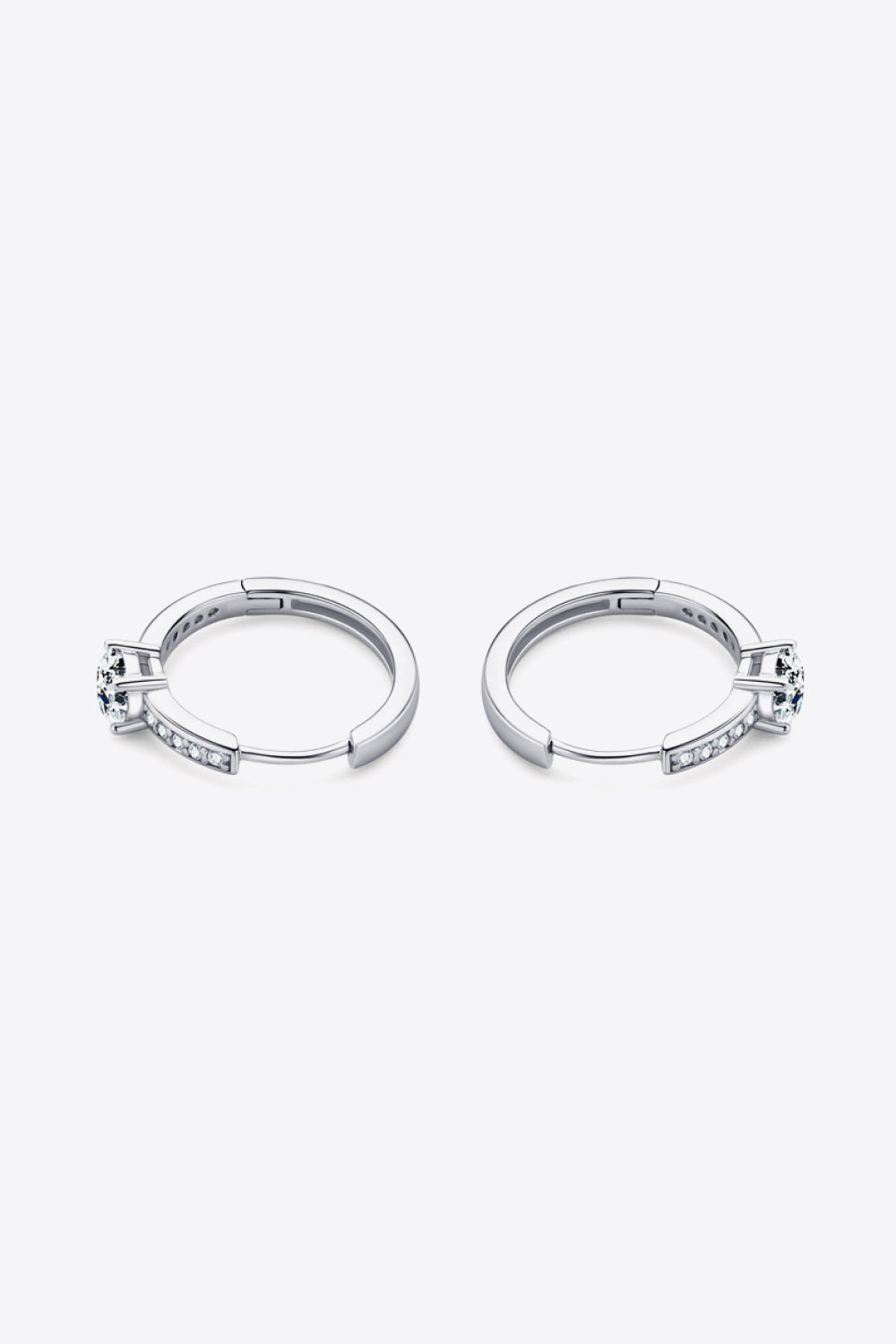 Carry Your Love 1 Carat Moissanite Platinum-Plated Earrings - alternate earring view