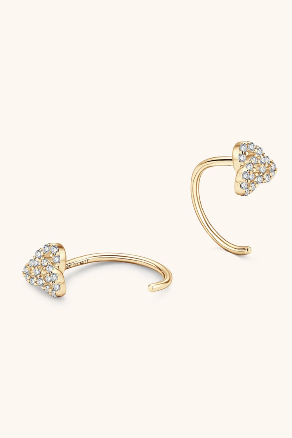 Moissanite Sterling Silver Earrings - alternate earring view