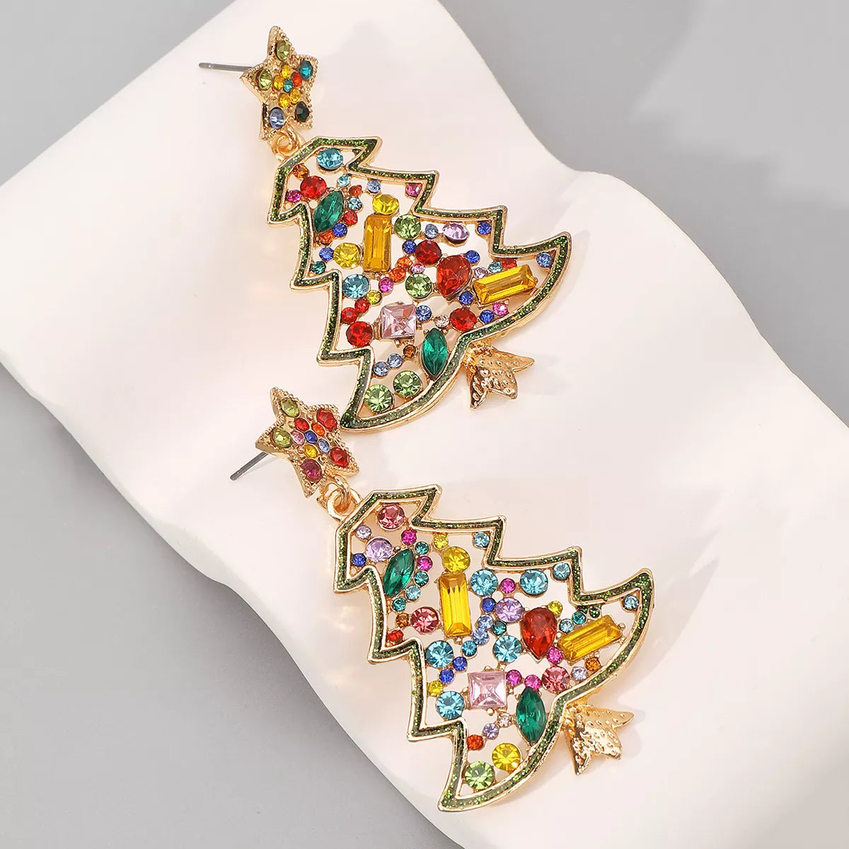 Christmas Tree Dangle Earrings - alternate earring view
