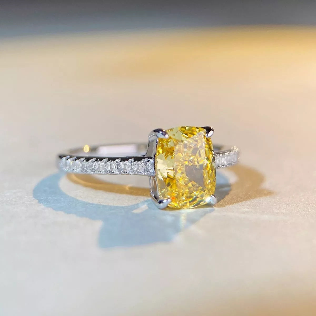 Sterling Silver Geometric Ring in Yellow - women's ring