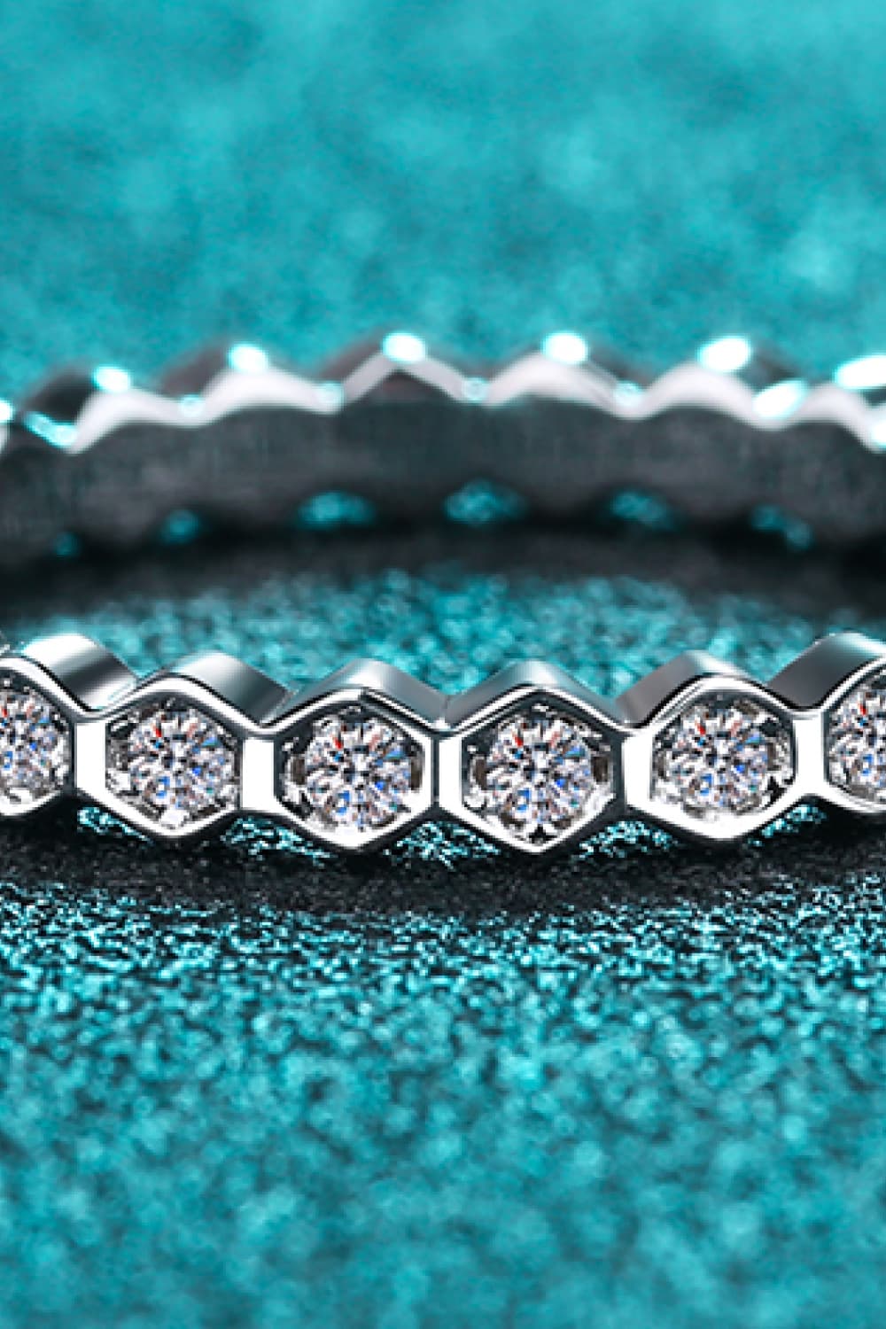 Moissanite Sterling Silver Eternity Ring in Silver - women's ring
