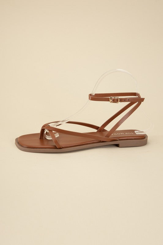 Ankle Strap Thong Flat Sandals