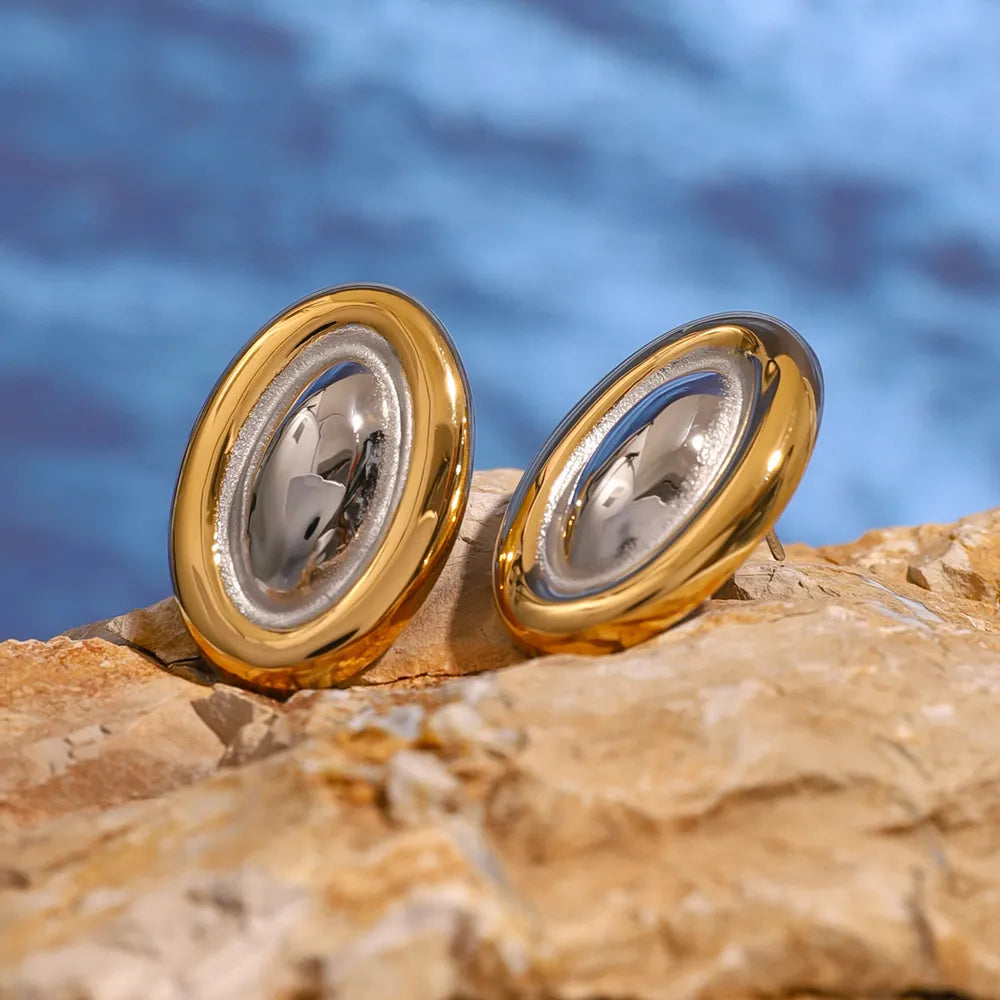 18K Gold-Plated Stainless Steel Stud Earring - alternate earring view