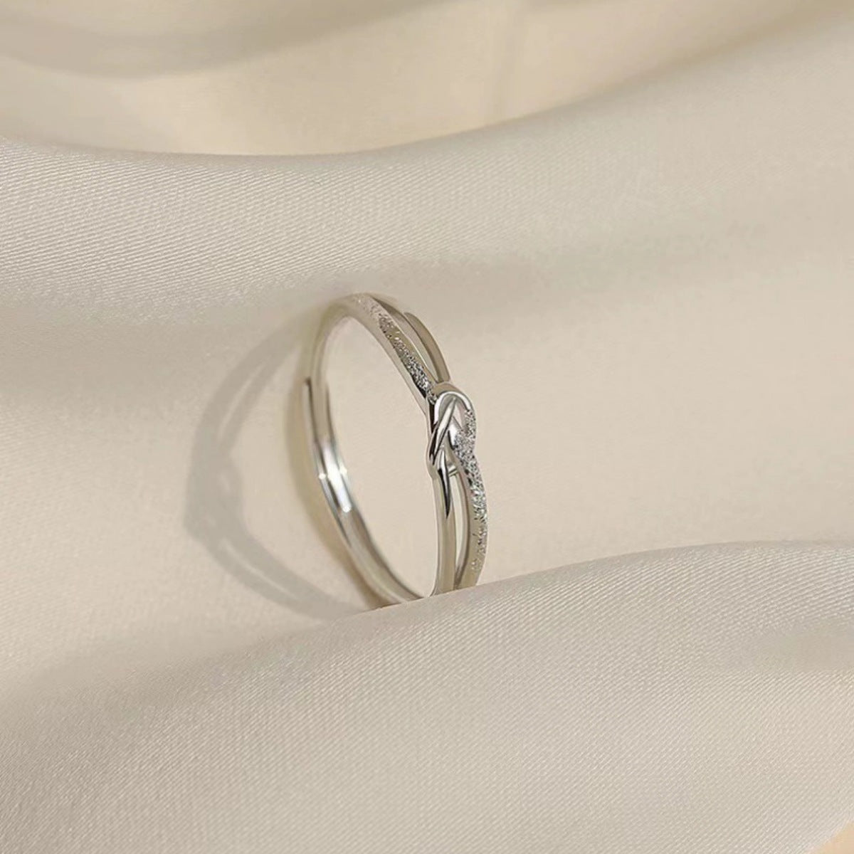 Sterling Silver Knotted Ring - alternate ring view