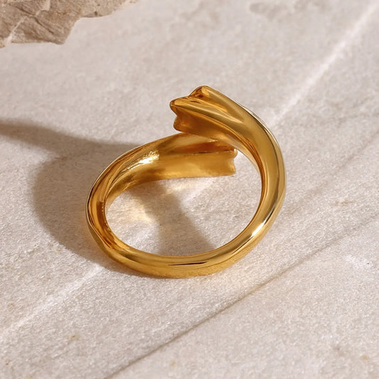 Star Crystal Gold Adjustable Ring - alternate ring view