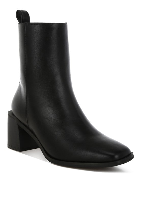 Square Toe Faux Leather Boots