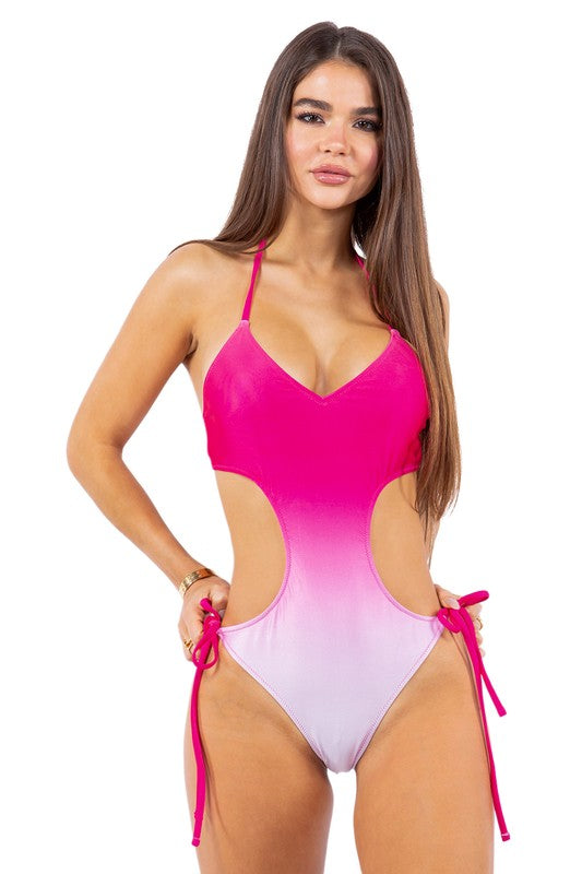 Ombre Side-Cutout One-Piece