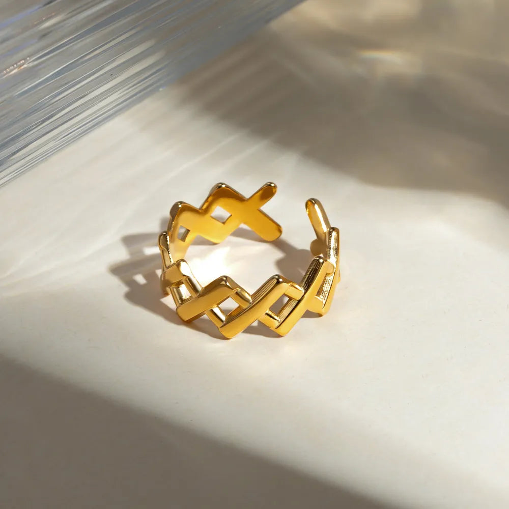 Stainless Steel Cutout Open Ring - alternate ring view