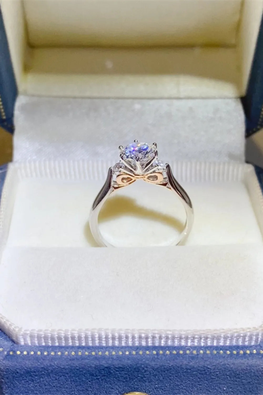 2 Carat Moissanite Sterling Silver Ring in Silver - women's ring