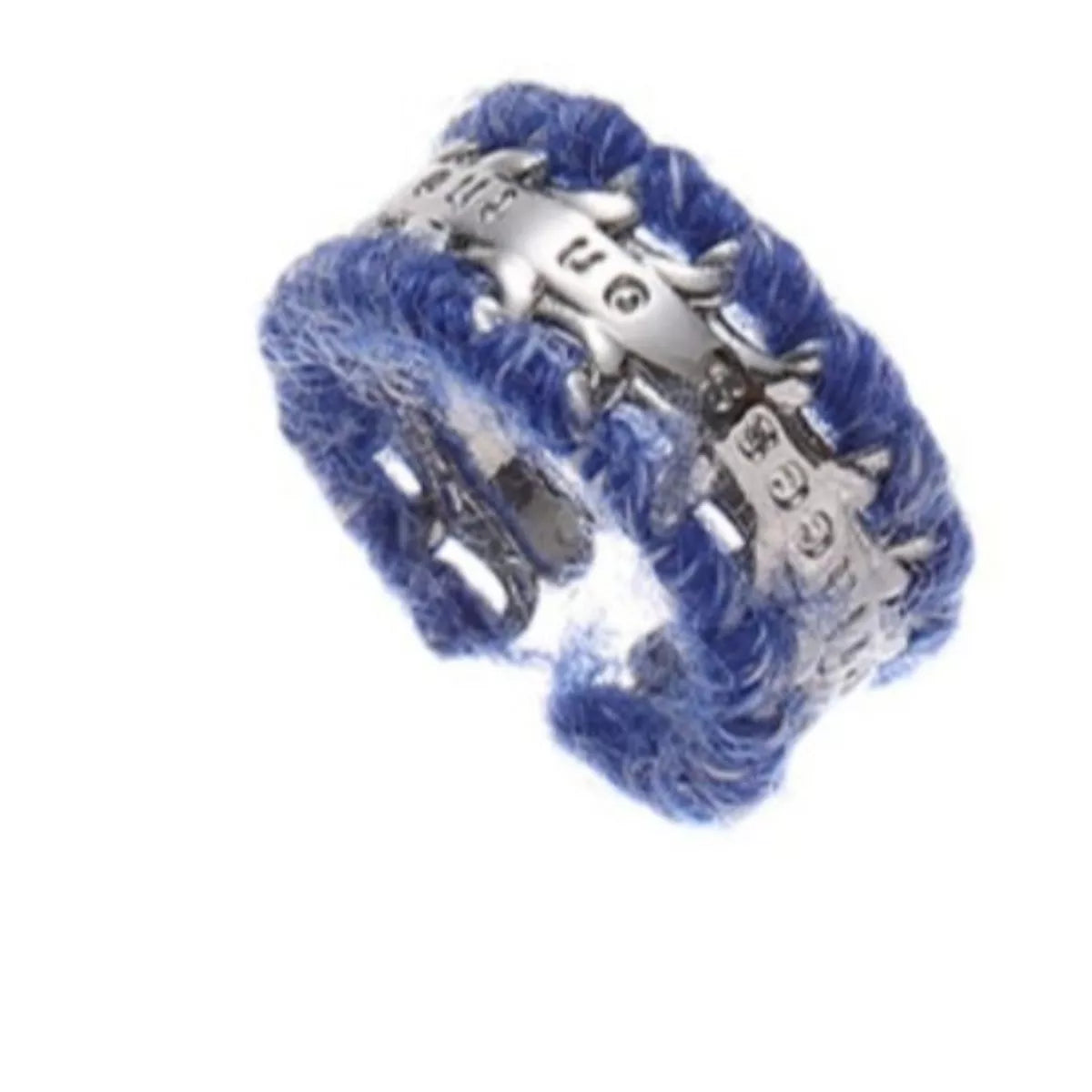 Brass Yarn-Wrapped Open Ring - alternate ring view