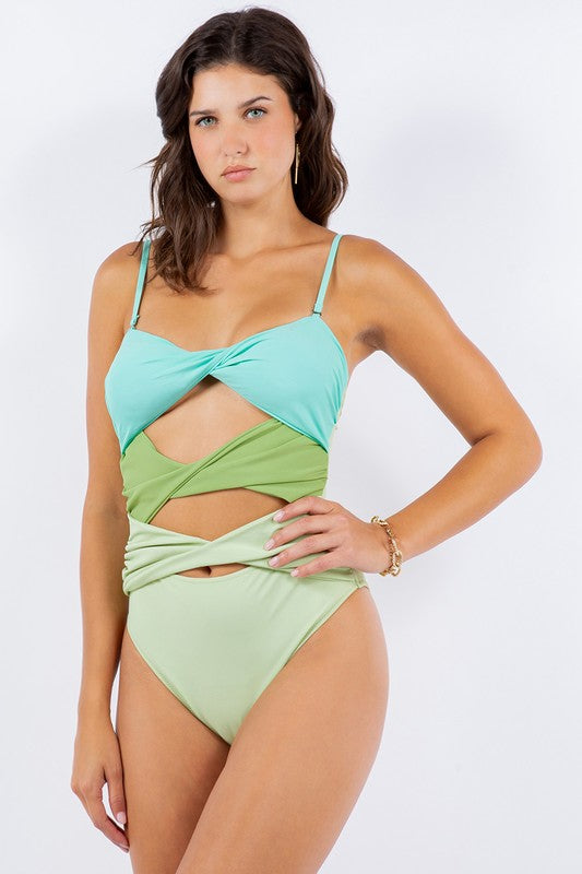 Triple Twist Cutout One Piece