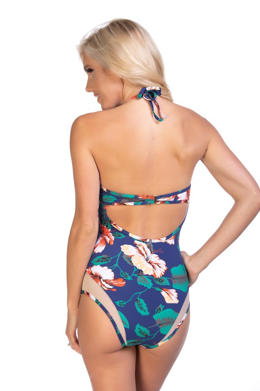 Floral Mesh Inserts One Piece