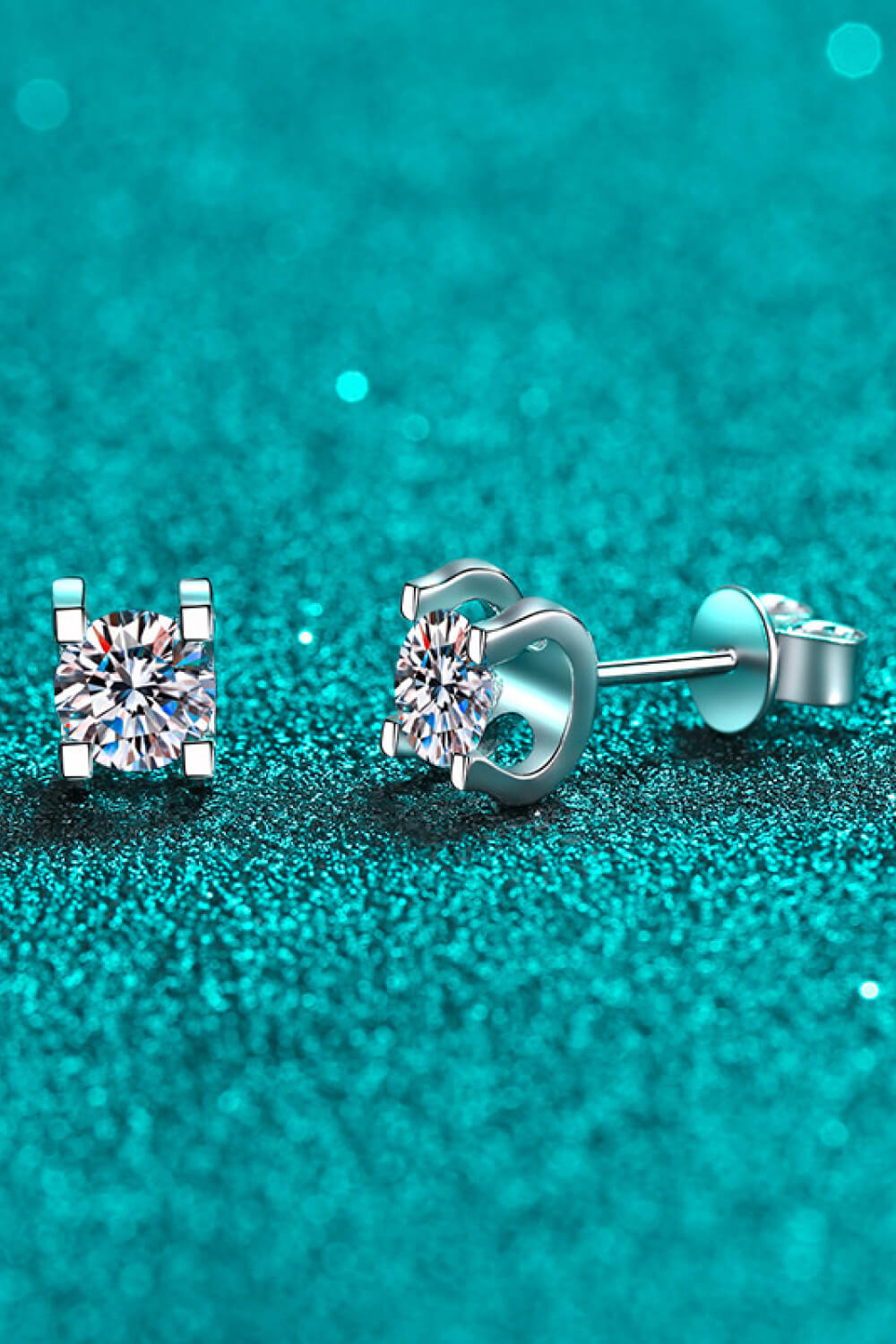 Limitless Love 1 Carat Moissanite Stud Earrings in Silver - women's stud earrings