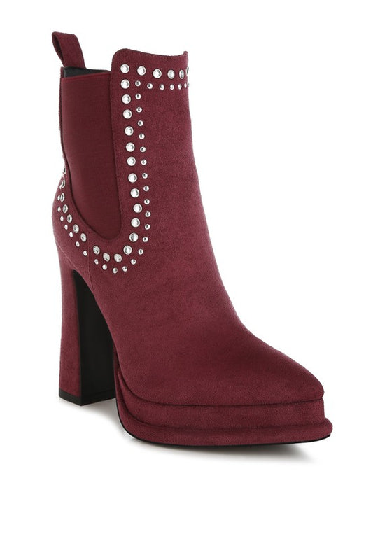 Studs High Ankle Boots
