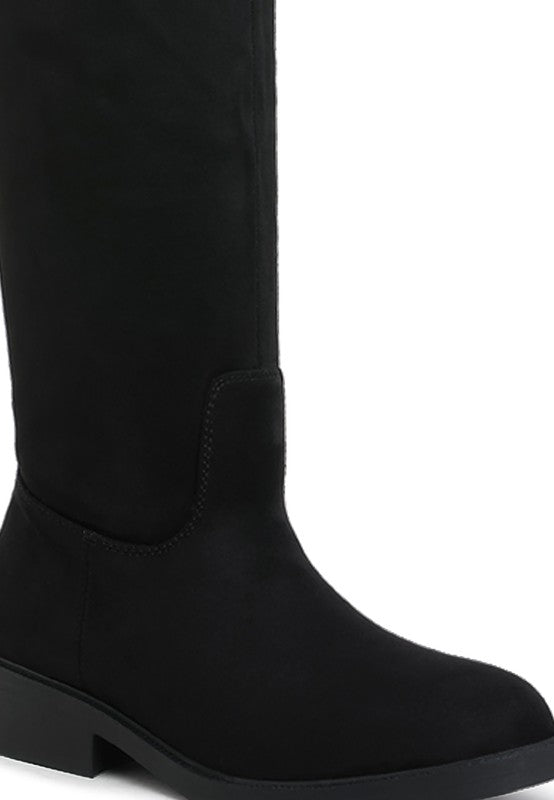 Round Toe Calf Boots