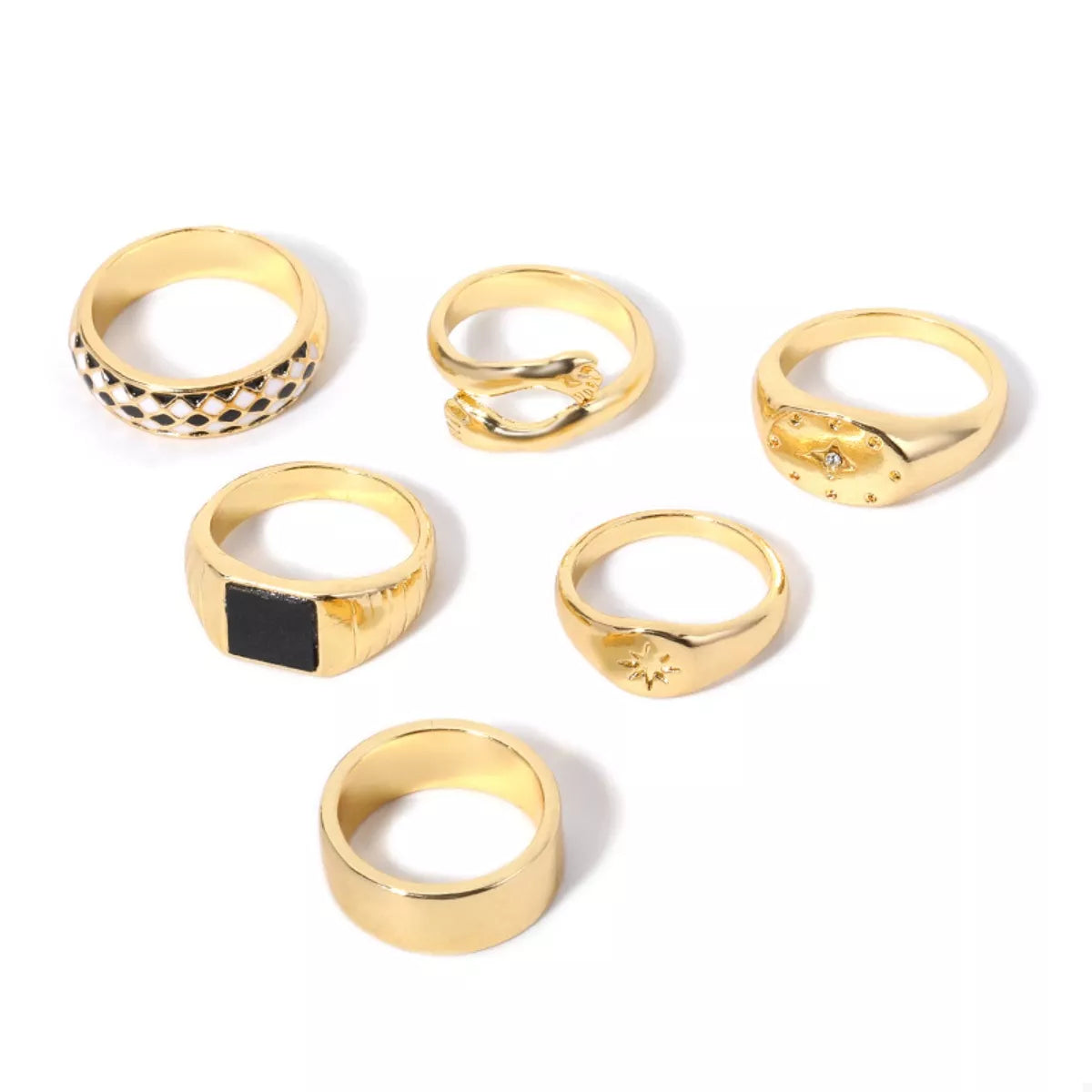 6 Piece 18K Gold-Plated Ring - alternate ring view