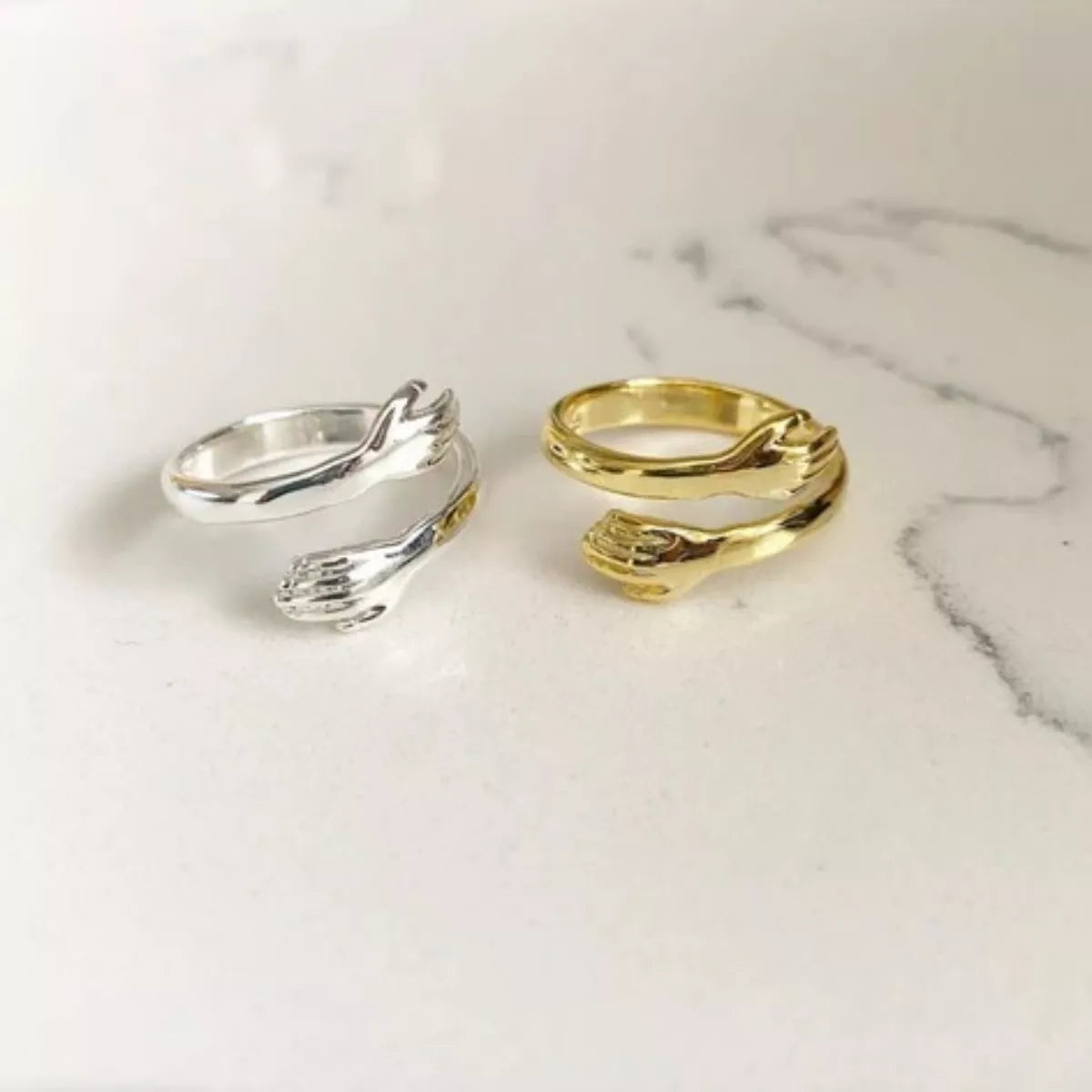 Sterling Silver Hug Bypass Ring - alternate ring view