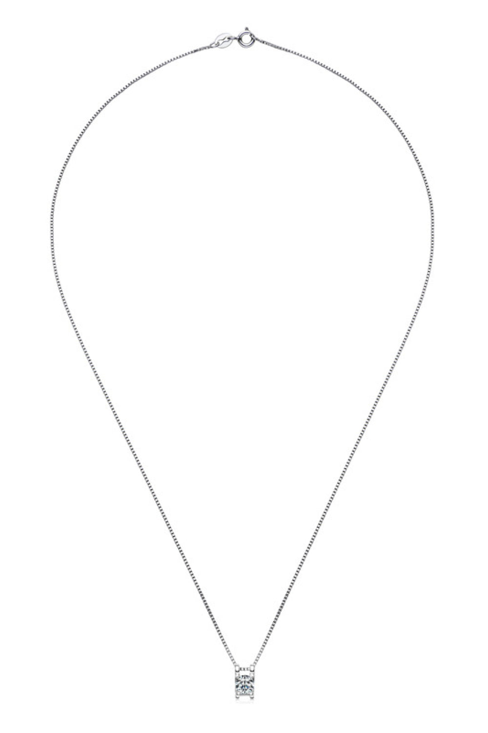 Moissanite Sterling Silver Necklace - alternate necklace view