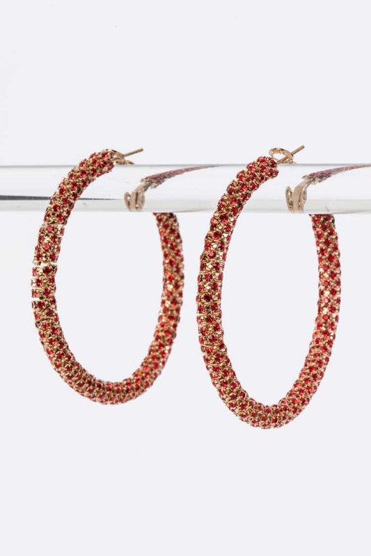 Crystal Pavé Large Hoop Earrings