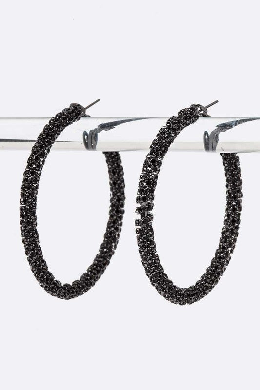 Crystal Pavé Large Hoop Earrings