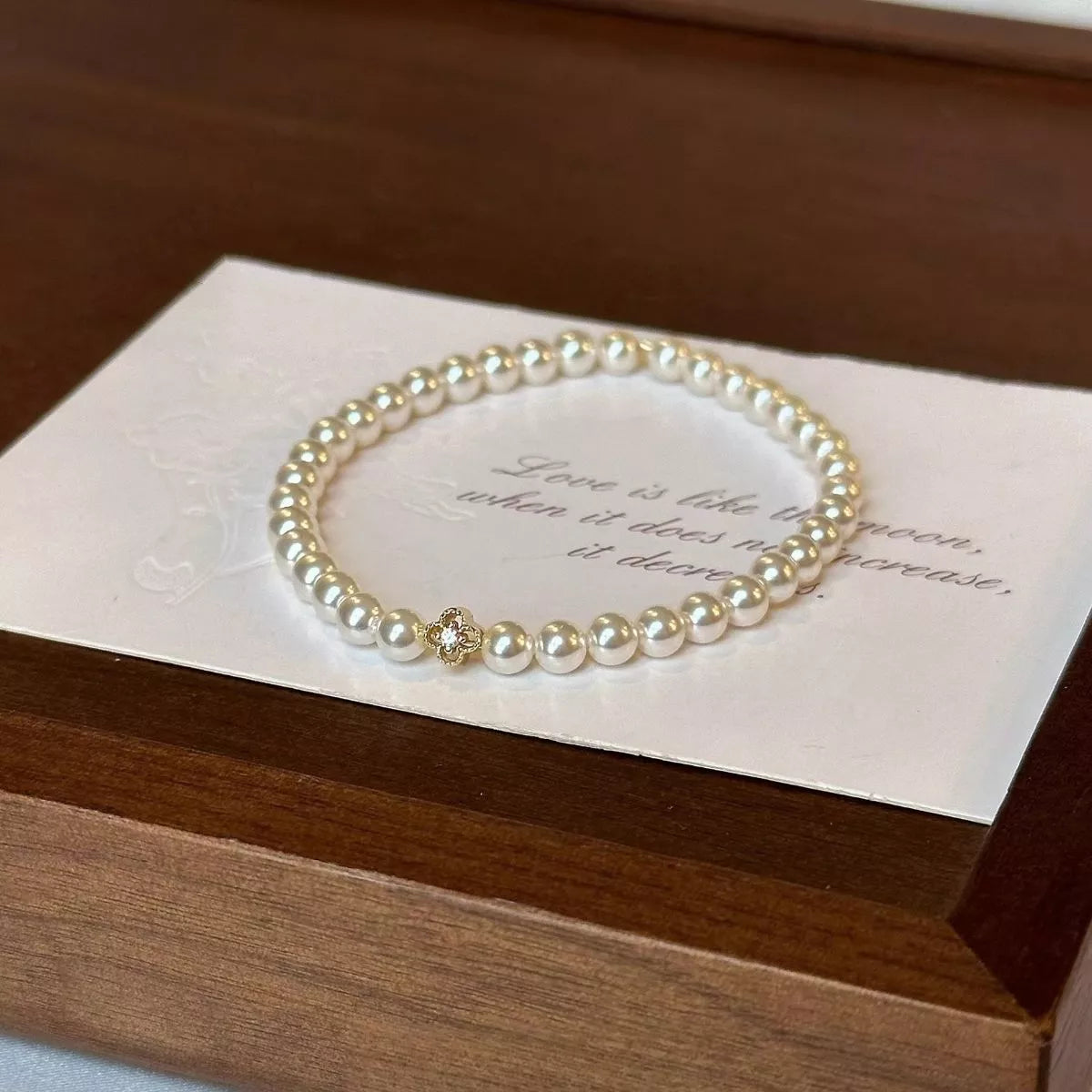 Floral Pearl Beaded Bracelet - alternate jewelry view