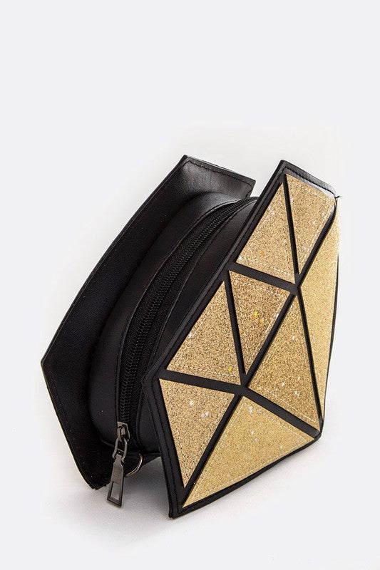 Glitter Convertible Clutch Handbag