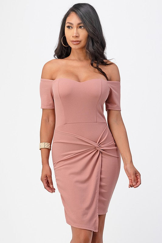 Front Twist Bodycon Dress