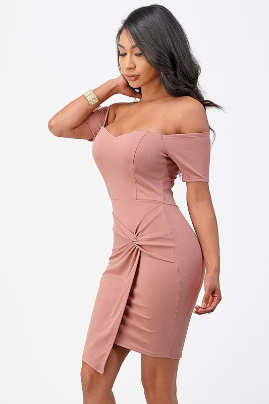 Front Twist Bodycon Dress